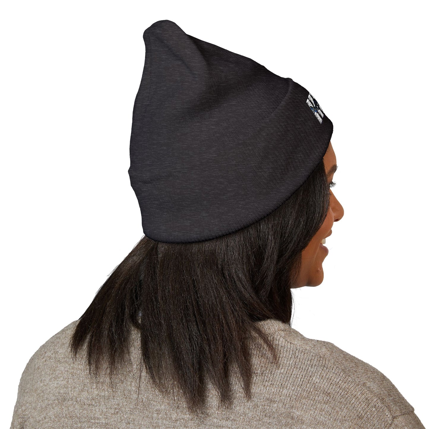 Stylish Embroidered Beanie, Hipster Cuffed Beanie, Winter Warmth Hat, Trendy Streetwear Accessory, Cool Gift for Him/Her