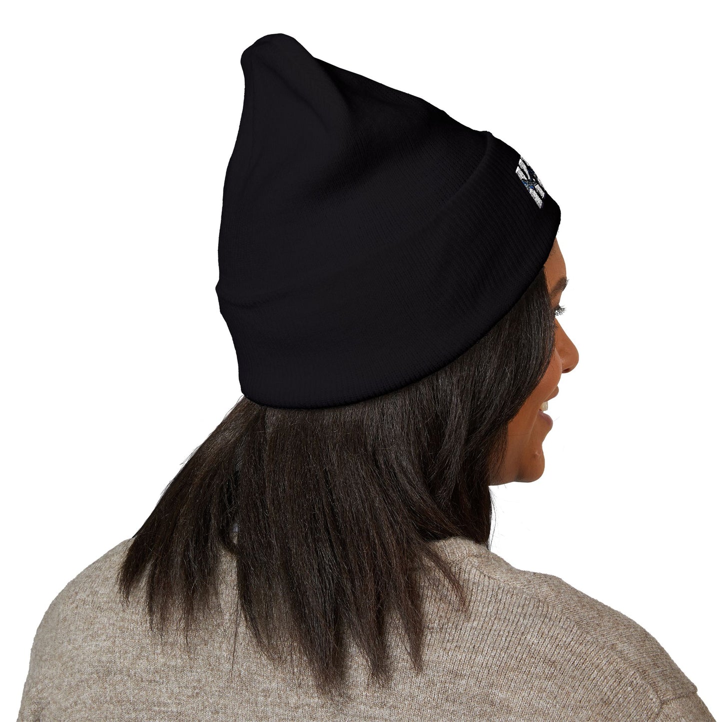 Stylish Embroidered Beanie, Hipster Cuffed Beanie, Winter Warmth Hat, Trendy Streetwear Accessory, Cool Gift for Him/Her
