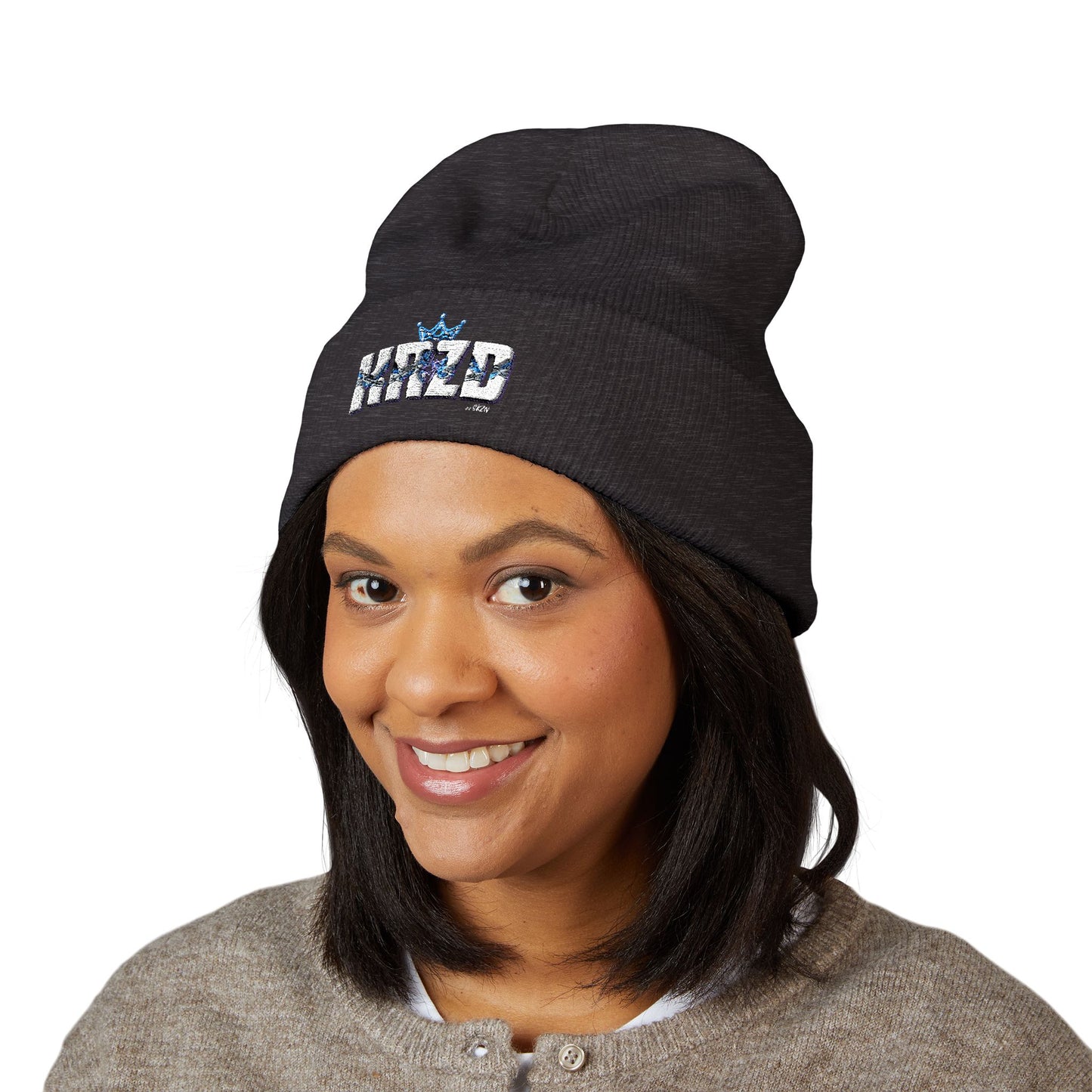 Stylish Embroidered Beanie, Hipster Cuffed Beanie, Winter Warmth Hat, Trendy Streetwear Accessory, Cool Gift for Him/Her