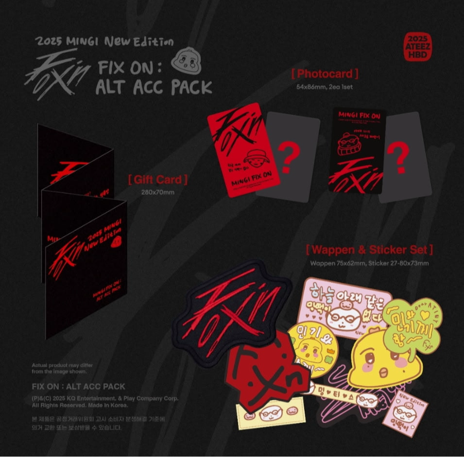 ATEEZ - 2025 BIRTHDAY MD [MINGI] : FIX ON ALT ACC PACK