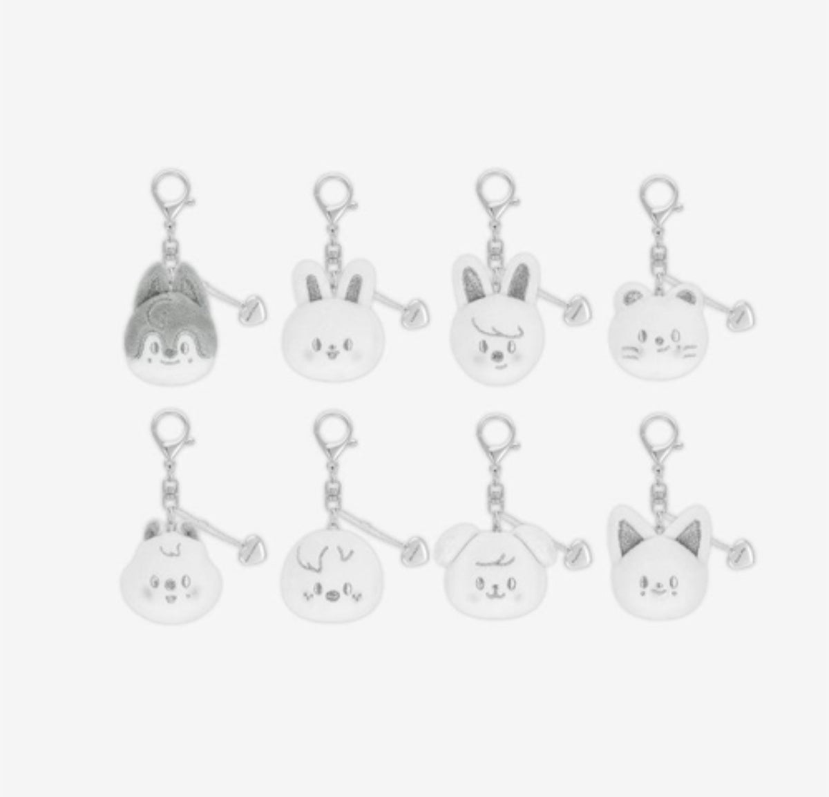 Stray Kids dominATE : celebrATE MD SKZOO FACE KEYRING SILVER Ver.